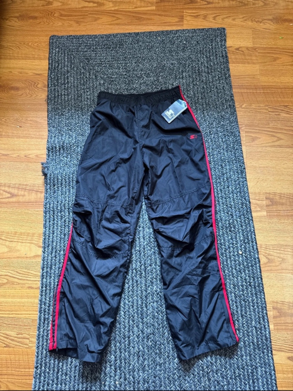 STARTER Black Joggers with Pink Side Stripe